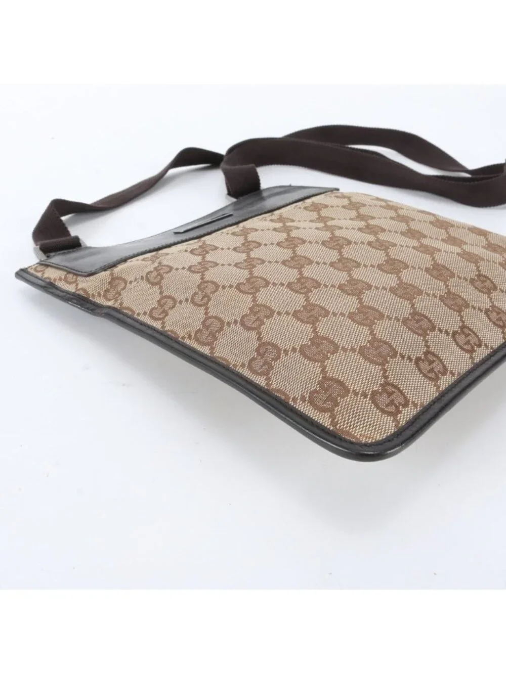 Gucci GG Canvas Leather Shoulder Bag Crossbody Messenger Business Tote